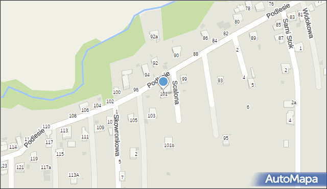 Żywiec, Podlesie, 101, mapa Żywiec