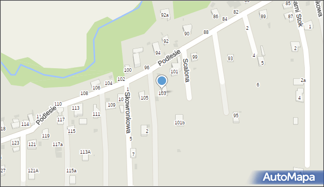 Żywiec, Podlesie, 103, mapa Żywiec