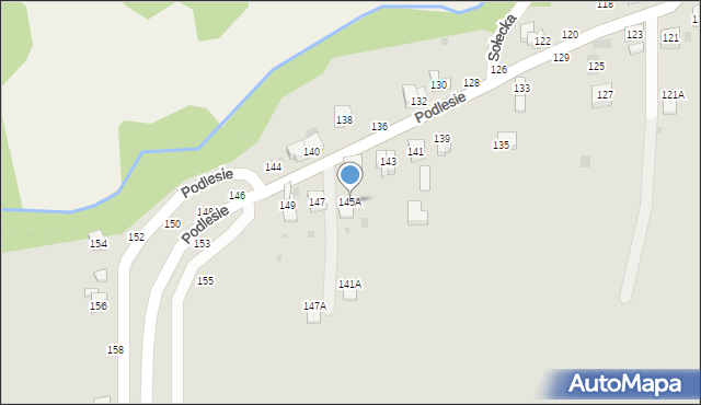 Żywiec, Podlesie, 145A, mapa Żywiec