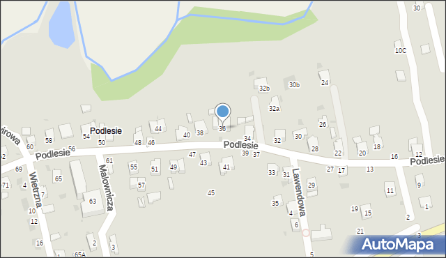 Żywiec, Podlesie, 36, mapa Żywiec