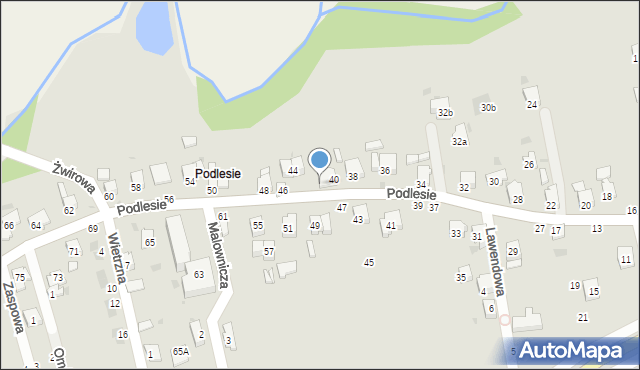 Żywiec, Podlesie, 42, mapa Żywiec