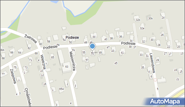 Żywiec, Podlesie, 51, mapa Żywiec