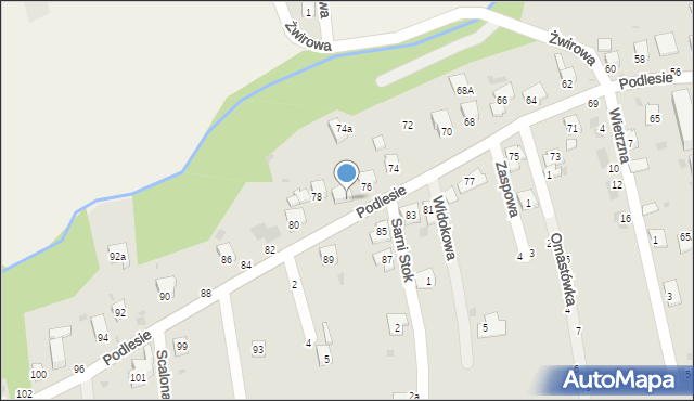 Żywiec, Podlesie, 76A, mapa Żywiec