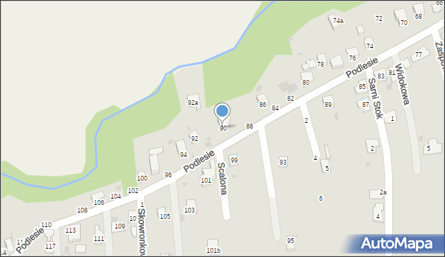 Żywiec, Podlesie, 90, mapa Żywiec