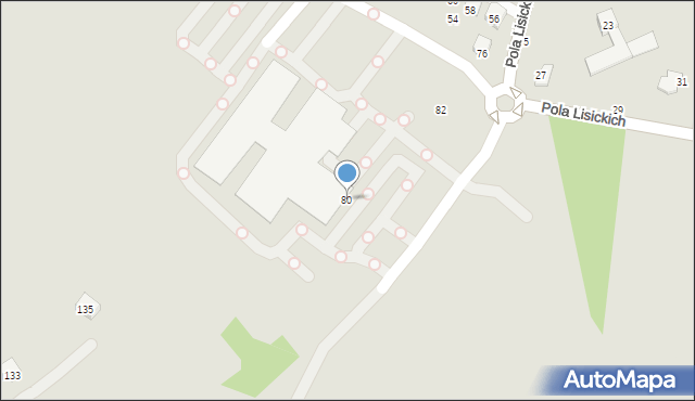 Żywiec, Pola Lisickich, 80, mapa Żywiec