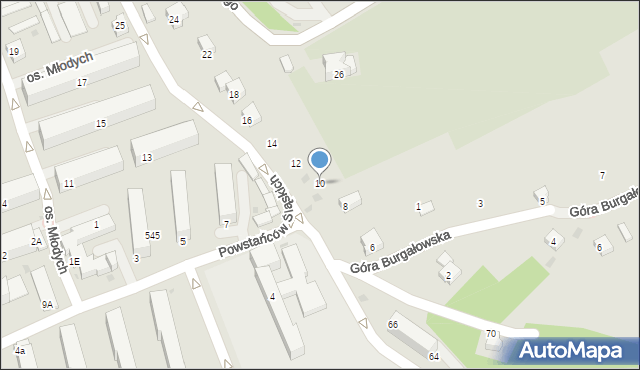 Żywiec, Powstańców Śląskich, 10, mapa Żywiec