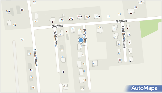 Abramowice Prywatne, Przytulna, 2, mapa Abramowice Prywatne