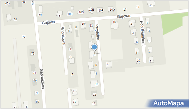 Abramowice Prywatne, Przytulna, 4, mapa Abramowice Prywatne