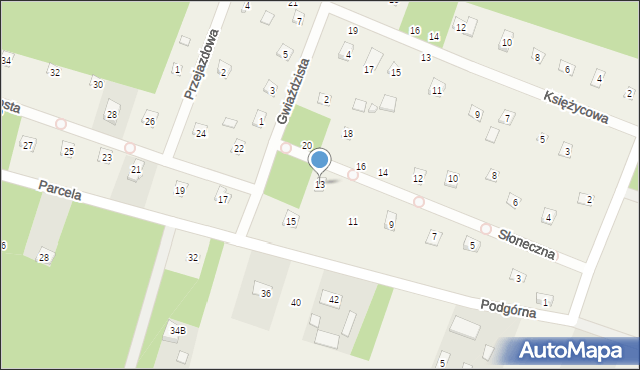 Adamów-Parcel, Prosta, 13, mapa Adamów-Parcel