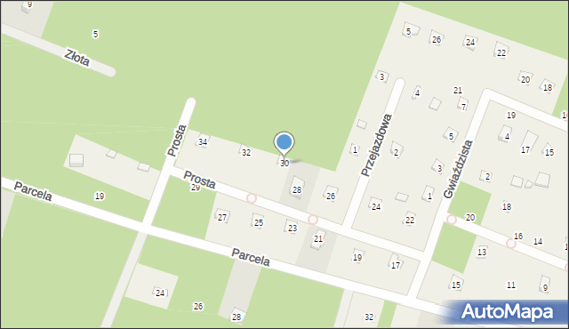 Adamów-Parcel, Prosta, 30, mapa Adamów-Parcel