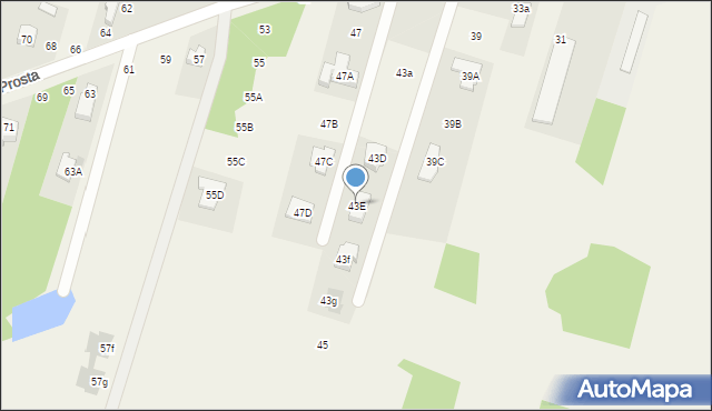 Adamówek, Prosta, 43E, mapa Adamówek