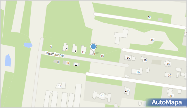 Aleksandrów, Promienna, 13, mapa Aleksandrów