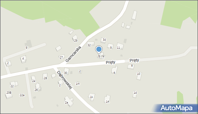 Alwernia, Pręty, 5, mapa Alwernia