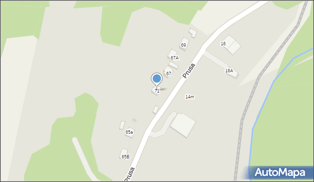 Alwernia, Prusa Bolesława, 71, mapa Alwernia