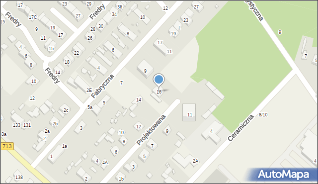 Andrespol, Projektowana, 16, mapa Andrespol