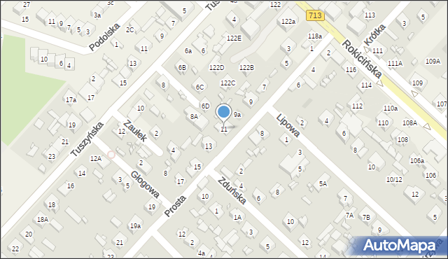 Andrespol, Prosta, 11, mapa Andrespol