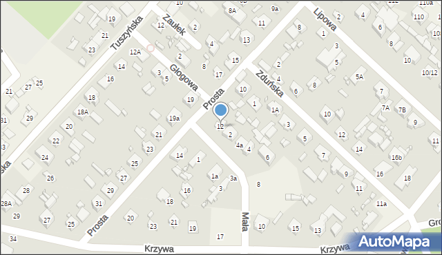 Andrespol, Prosta, 12, mapa Andrespol