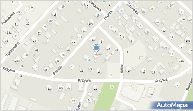 Andrespol, Prosta, 16, mapa Andrespol