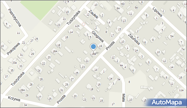 Andrespol, Prosta, 19a, mapa Andrespol