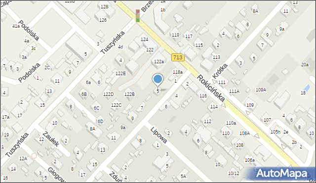 Andrespol, Prosta, 5, mapa Andrespol