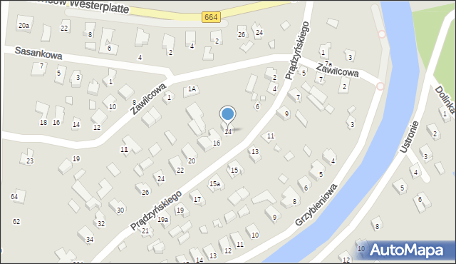 Augustów, Prądzyńskiego Ignacego, gen., 14, mapa Augustów