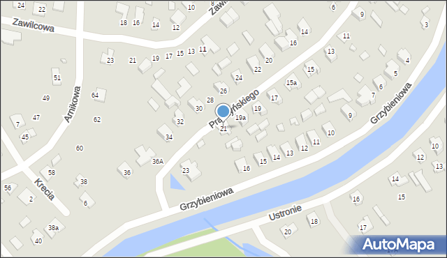 Augustów, Prądzyńskiego Ignacego, gen., 21, mapa Augustów