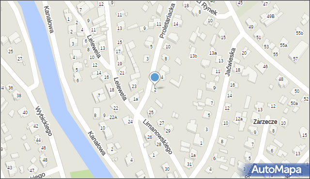 Augustów, Proletariacka, 2, mapa Augustów