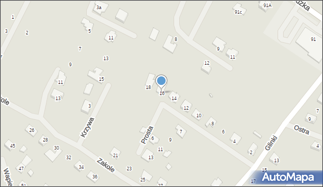 Augustów, Prosta, 16, mapa Augustów