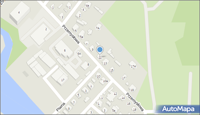 Augustów, Przemysłowa, 11, mapa Augustów