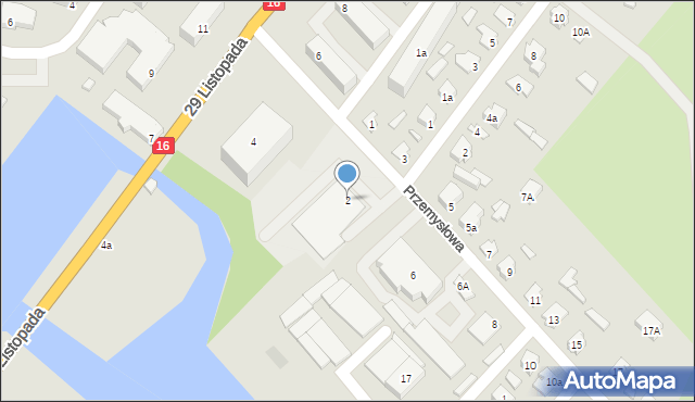 Augustów, Przemysłowa, 2, mapa Augustów