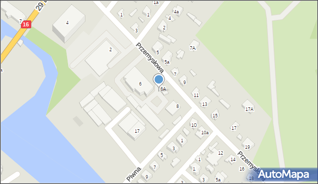 Augustów, Przemysłowa, 6b, mapa Augustów