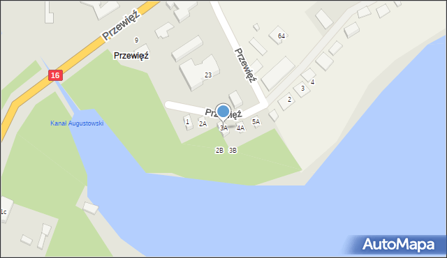 Augustów, Przewięź, 3A, mapa Augustów