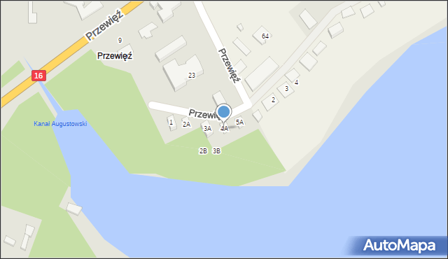Augustów, Przewięź, 4A, mapa Augustów