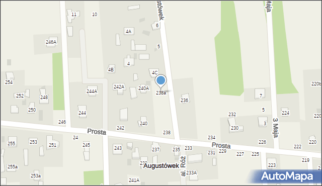 Augustówek, Prosta, 238a, mapa Augustówek
