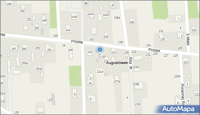Augustówek, Prosta, 241, mapa Augustówek