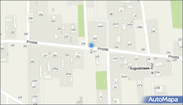 Augustówek, Prosta, 247, mapa Augustówek