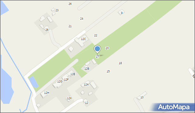 Bąkówka, Przy Grobli, 17, mapa Bąkówka