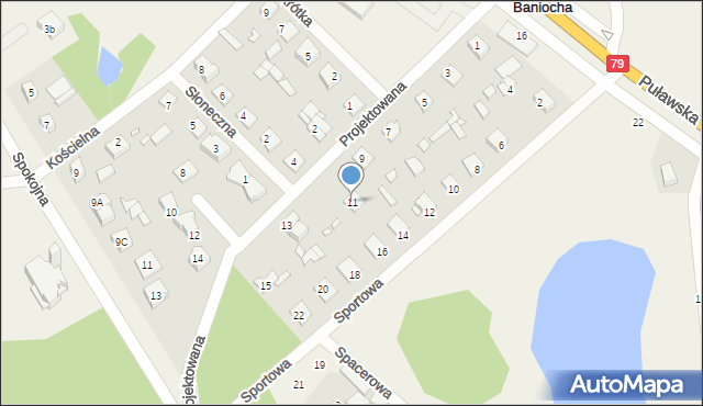Baniocha, Projektowana, 11, mapa Baniocha