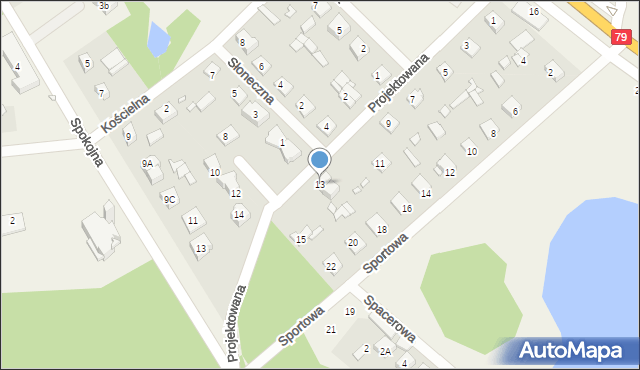 Baniocha, Projektowana, 13, mapa Baniocha