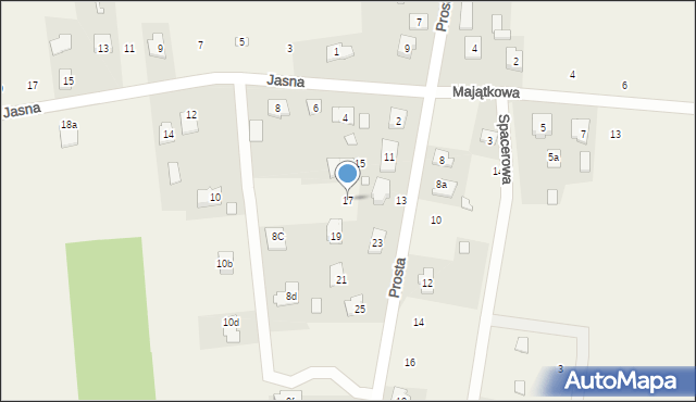 Barcząca, Prosta, 17, mapa Barcząca