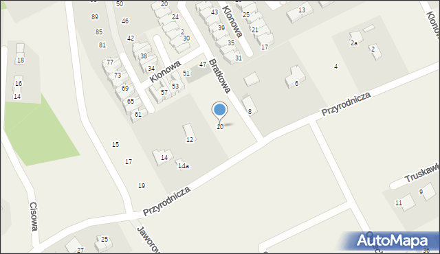 Bartąg, Przyrodnicza, 10, mapa Bartąg