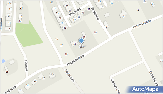 Bartąg, Przyrodnicza, 14a, mapa Bartąg