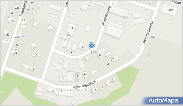 Będzin, Produkcyjna, 8, mapa Będzin