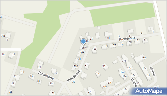 Bezrzecze, Promienna, 18A, mapa Bezrzecze
