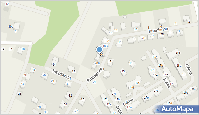 Bezrzecze, Promienna, 20A, mapa Bezrzecze