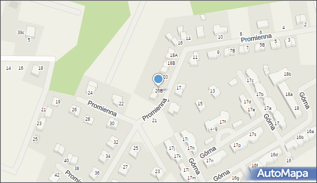 Bezrzecze, Promienna, 20B, mapa Bezrzecze