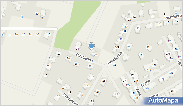 Bezrzecze, Promienna, 22A, mapa Bezrzecze