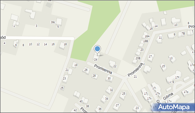 Bezrzecze, Promienna, 24A, mapa Bezrzecze