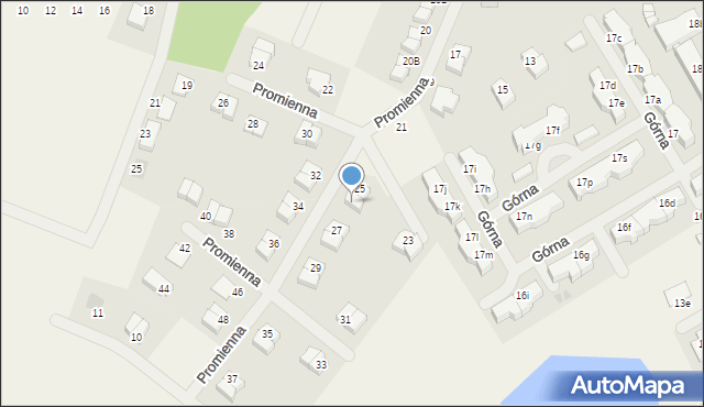 Bezrzecze, Promienna, 25a, mapa Bezrzecze