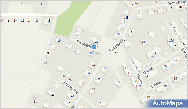 Bezrzecze, Promienna, 30A, mapa Bezrzecze